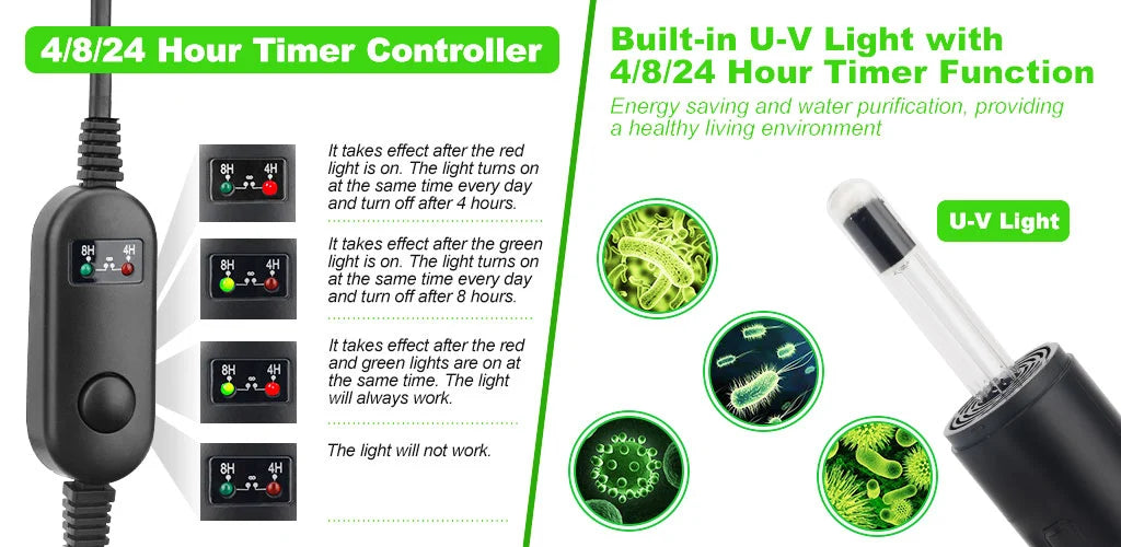 Hygger 4 in 1 Submersible UV Light