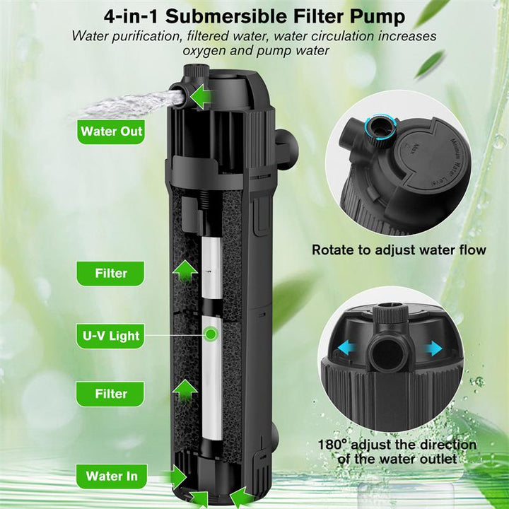 Hygger 4 in 1 Submersible UV Light