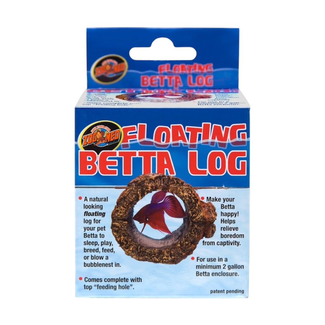 Natural wooden floating Betta log by Central for aquarium decoration and fish enrichment.