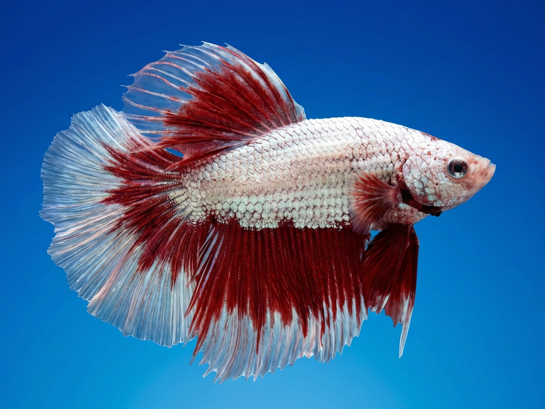 Red/White Halfmoon Male Betta