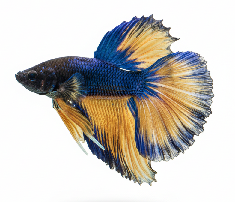 Super Blue Mustard Gas Halfmoon Male Betta