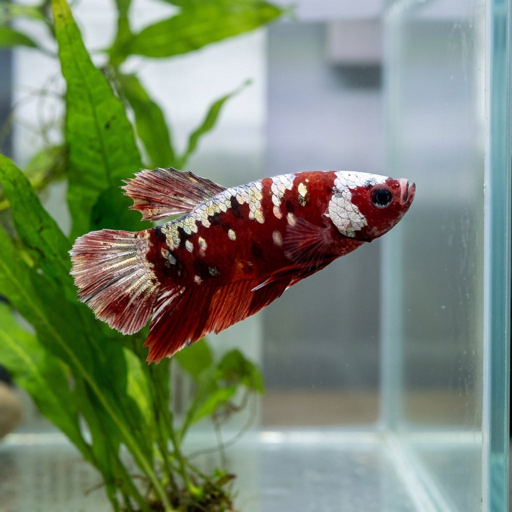 Red Copper Galaxy Plakat Male Betta