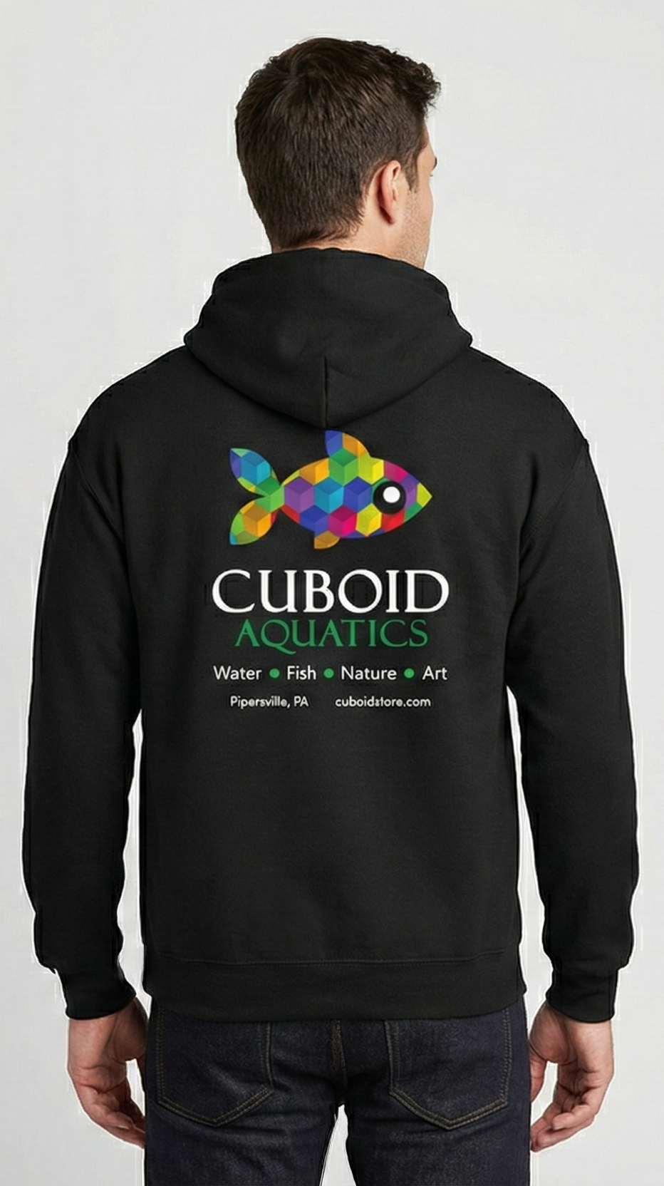 Cuboid Hoodie - Black, Cotton