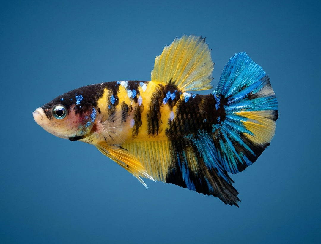 Black/Yellow Galaxy Male Betta