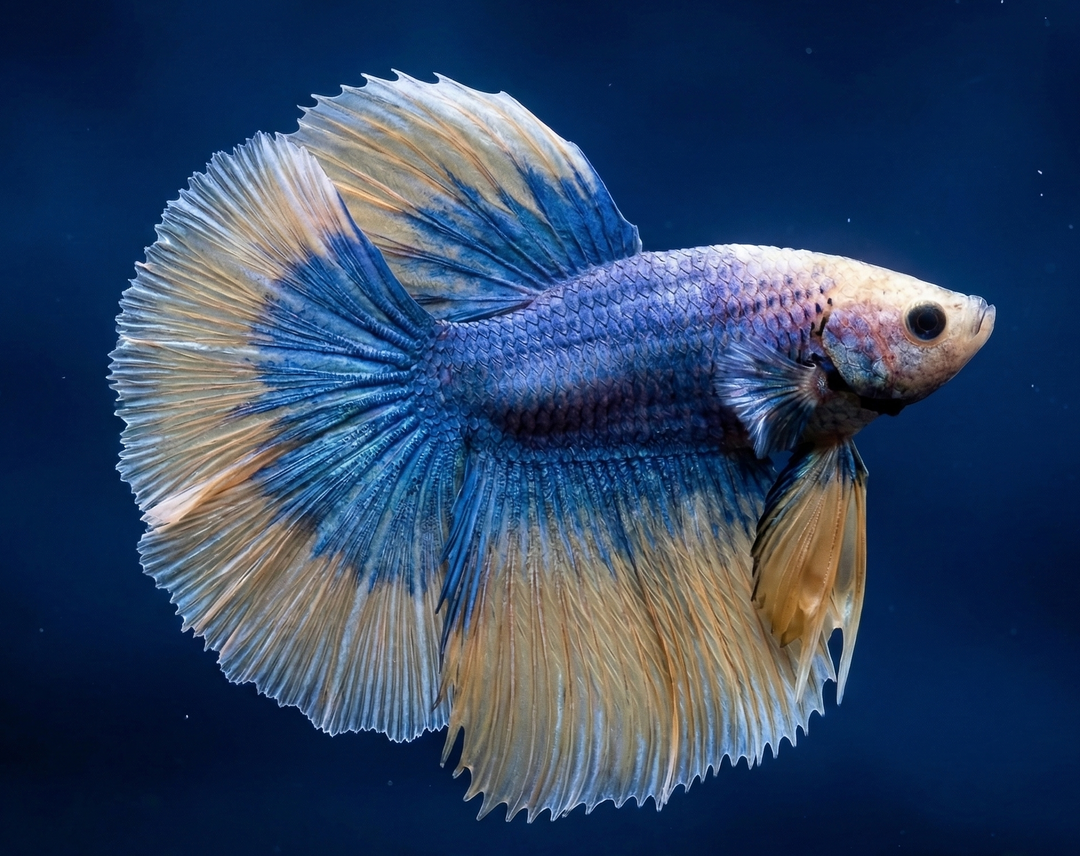 Mustard Doubletail Halfmoon Male Betta