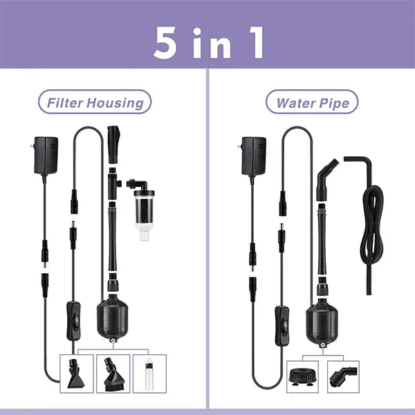 Hygger 5 in 1 Electric Aquarium Gravel Cleaner