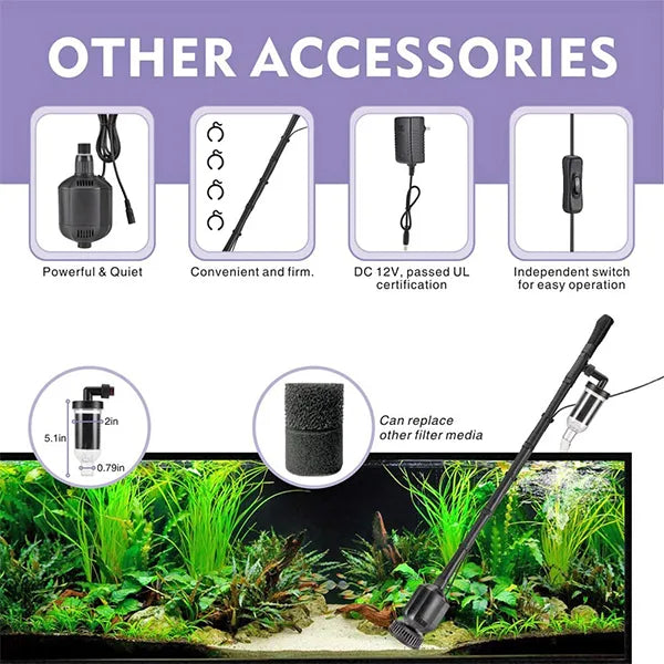 Hygger 5 in 1 Electric Aquarium Gravel Cleaner