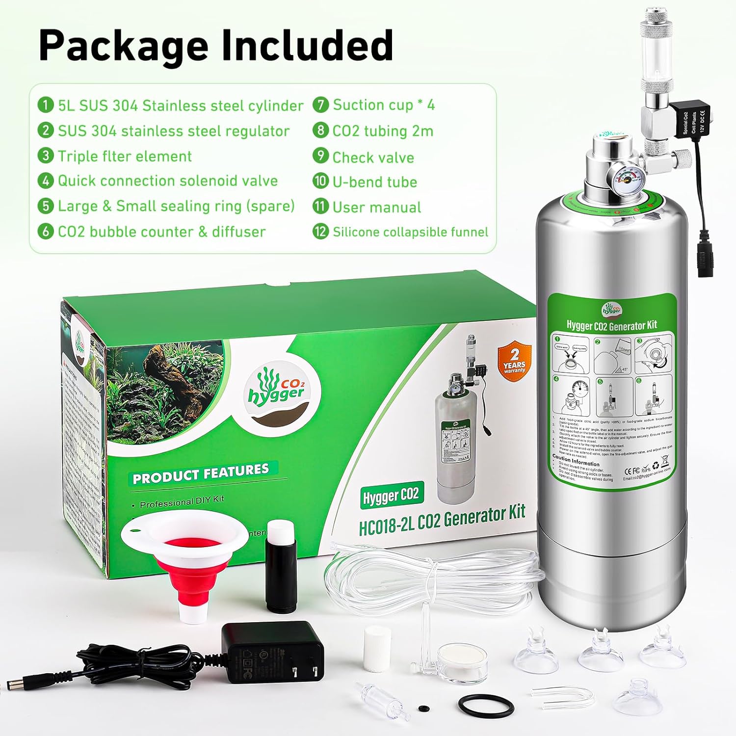 Hygger CO2 Generator Kit for Aquarium Plants | Cuboid Aquatics LLC