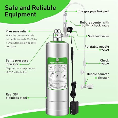 Hygger CO2 Generator Kit for Aquarium Plants | Cuboid Aquatics LLC