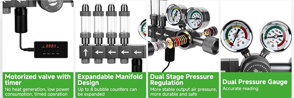 Hygger Dual Stage Dual CO2 Regulator