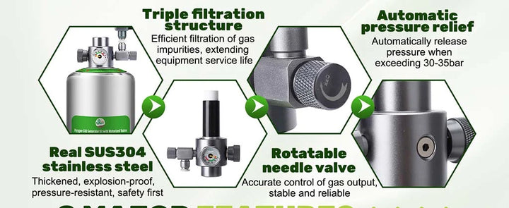 Hygger CO2 Generator Kit w/motorized valve