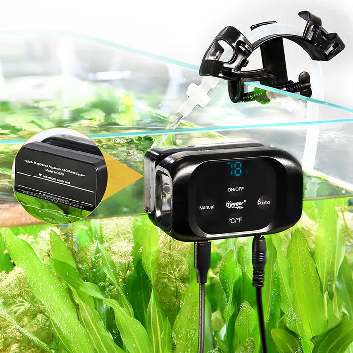 Hygger Magsense auto top-off refill system pump with digital controls for aquarium water regulation and maintenance.