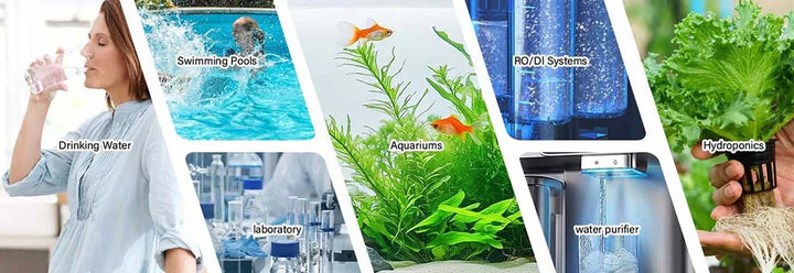 Hygger water quality test kit with digital meter, used for measuring pH, ammonia, nitrite, and nitrate levels in water.