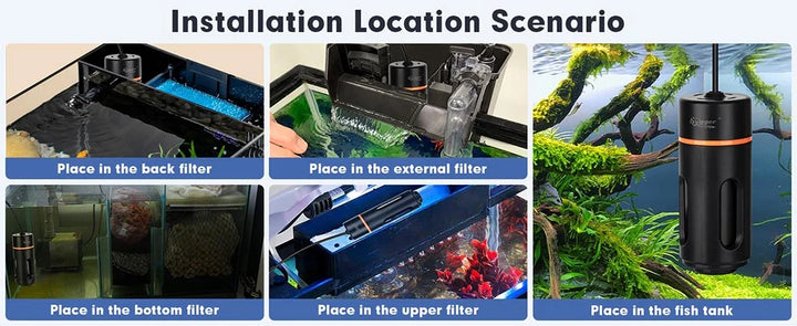 Hygger UV Sweeper Aquarium Light emitting UV light, compact design, suitable for small to medium freshwater or saltwater aquariums.