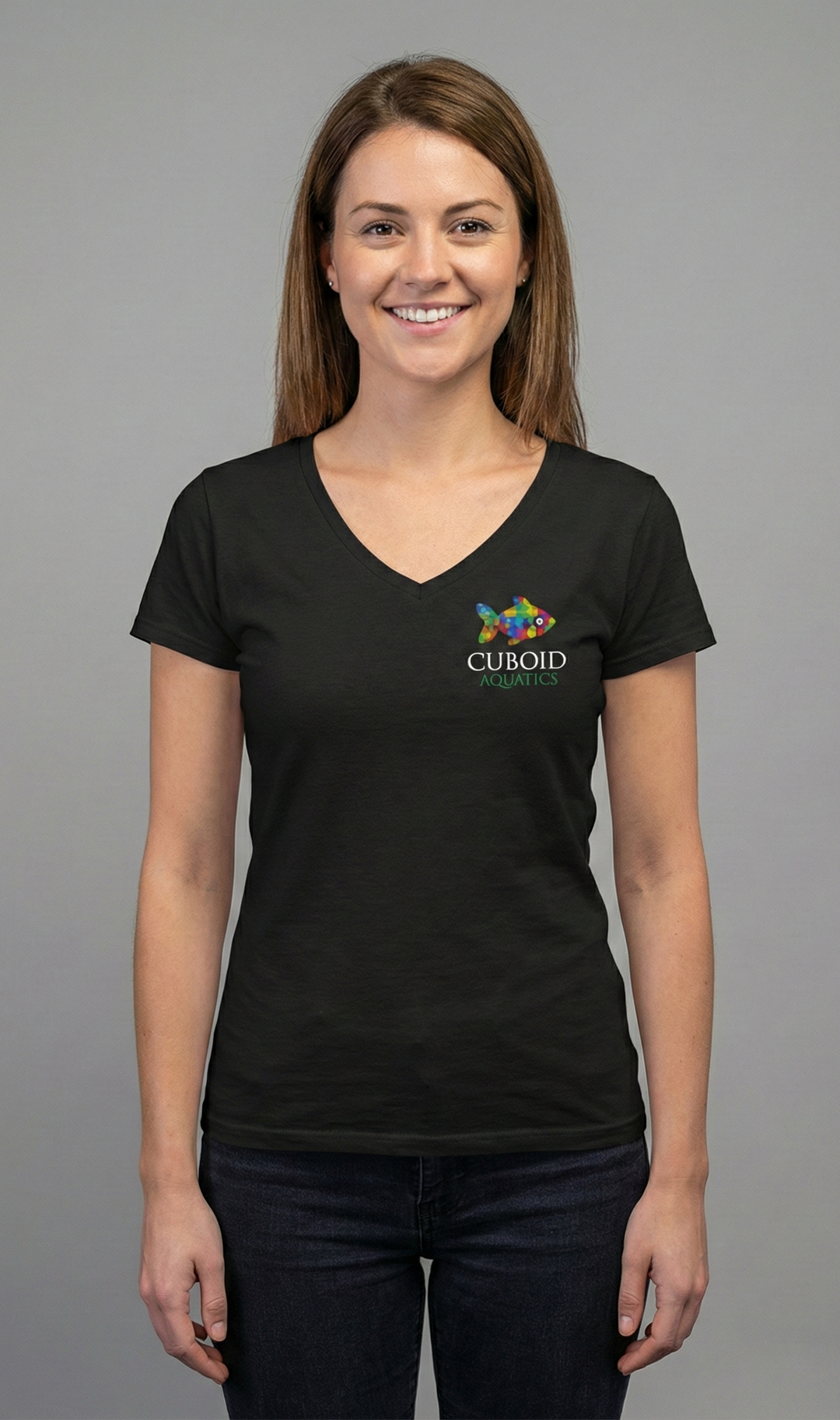 Cuboid Womens Shirt - Black, Cotton, Short Sleeve
