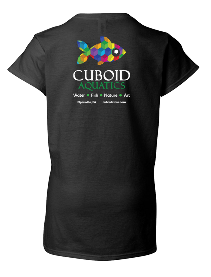 Cuboid Womens Shirt - Black, Cotton, Short Sleeve